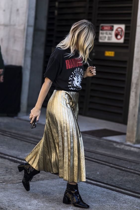 metallic-skirt