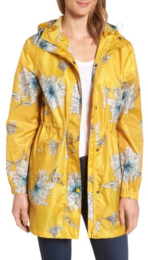 Women's Joules Right As Rain Packable Print Hooded Raincoat